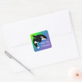 Aangepaste Orca Killer Whale Vierkante Sticker (Envelop)