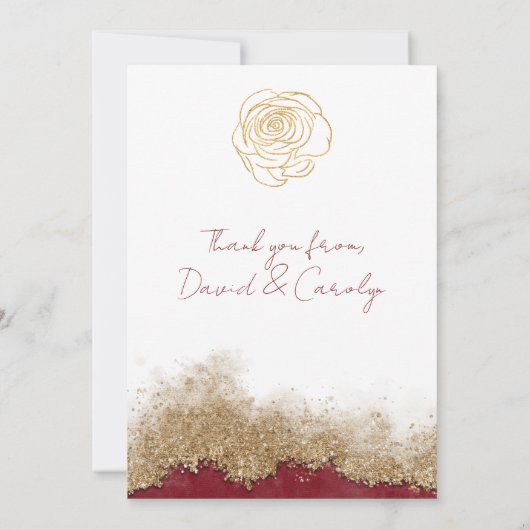 Aangepaste orde Gouden Roos Trouwbundel Kaart (Achterkant)