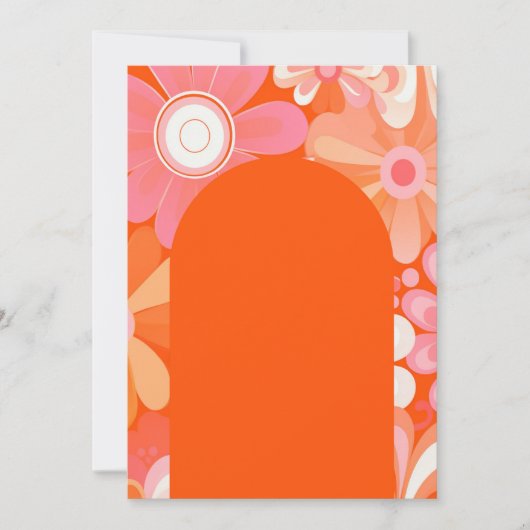 Aangepaste orde retro groovy bloemen achtergrond kaart (Voorkant)