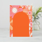 Aangepaste orde retro groovy bloemen achtergrond kaart (Staand voorkant)