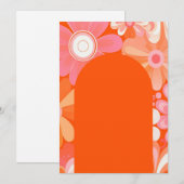 Aangepaste orde retro groovy bloemen achtergrond kaart (Voorkant / Achterkant)