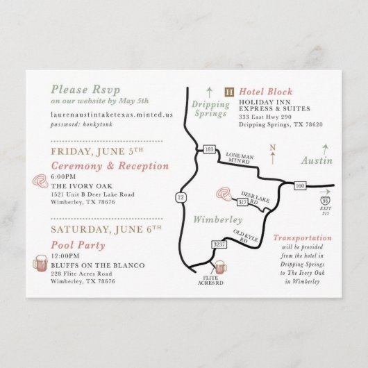 AANGEPASTE ORDE - trouwkaart Informatiekaartje (Voorkant)