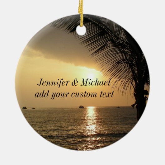 Aangepaste organisatie voor Tropische Vakantie Keramisch Ornament (Achterkant)