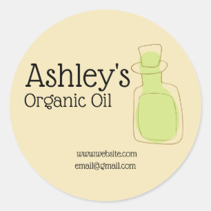 Aangepaste organische olie ontwerpstijl ronde sticker