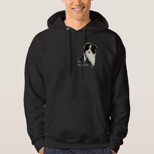 Aangepaste originele Waterverf-grens Collie Dog pe Hoodie (Voorkant)