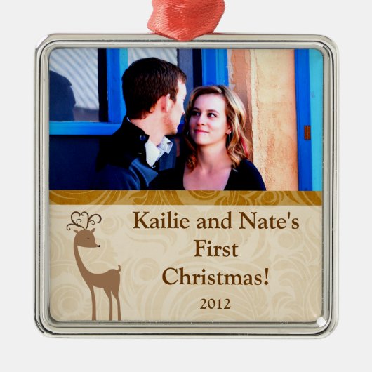 Aangepaste Ornamenten Elegant Reindeer Gol (Voorkant)