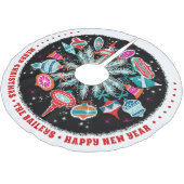 Aangepaste Ornamenten met zwarte achtergrond Kerstboom Rok (Gekanteld)