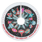 Aangepaste  Ornamenten met zwarte achtergrond Kerstboom Rok (Voorkant)