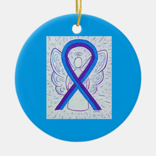 Aangepaste Ornamenten voor blauw en Paars bewustzi (Voorkant)