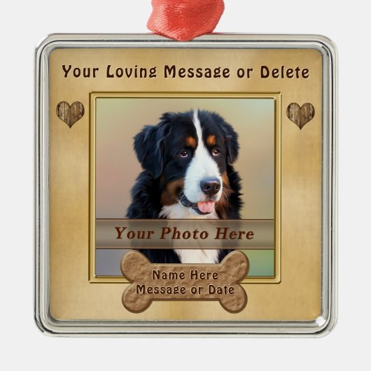 Aangepaste Ornamenten voor honden FOTO, TEKST of V (Voorkant)