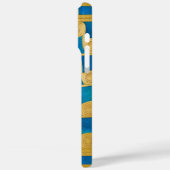 Aangepaste Oud-Egyptische Monogram Blauw Goud Case-Mate iPhone Case (Achterkant / Links)