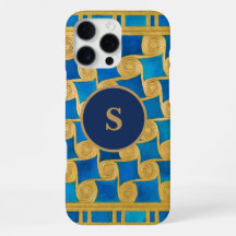 Aangepaste Oud-Egyptische Monogram Blauw Goud