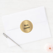 Aangepaste Oud Stijl Prettig Kerstfeest Tekst Vint Ronde Sticker (Envelop)