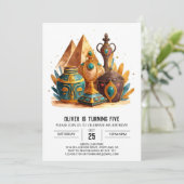 Aangepaste Oude Egypte Moderne Piramides Verjaarda Kaart (Staand voorkant)