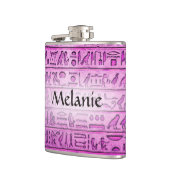 Aangepaste oude Egyptische Hieroglyphs Paarse fles Heupfles (Links)