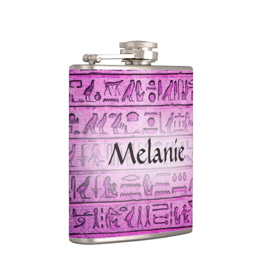 Aangepaste oude Egyptische Hieroglyphs Paarse fles Heupfles (Rechts)