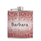 Aangepaste oude Egyptische Hieroglyphs Red Flask Heupfles (Voorkant)