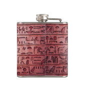 Aangepaste oude Egyptische Hieroglyphs Red Flask Heupfles (Achterkant)