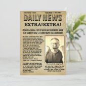 Aangepaste oude kranten parodie cover kaart (Staand voorkant)