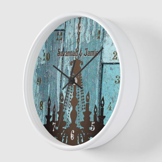 Aangepaste oude Rustic Aqua Wood Chandelier (Hoek)