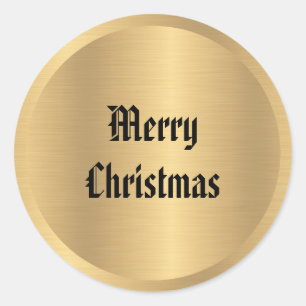 Aangepaste Oude Stijl Prettig Kerstfeest Tekst Vin Ronde Sticker