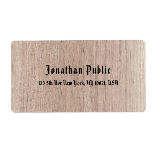 Aangepaste, oude stijl Tekst met bruin hout Etiket