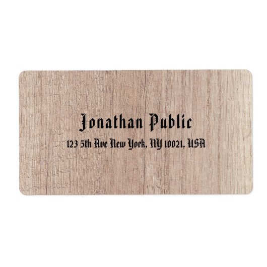 Aangepaste, oude stijl Tekst met bruin hout Etiket (Voorkant)