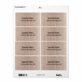 Aangepaste, oude stijl Tekst met bruin hout Etiket (Full Sheet)
