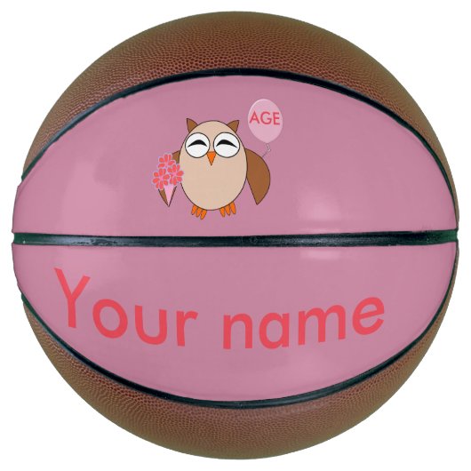 Aangepaste ouderdag: orthday Owl Basketballen (Voorkant)