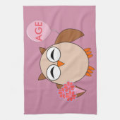 Aangepaste ouderdag voor orthday Owl Towel Theedoek (Verticaal)