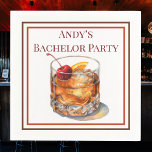 Aangepaste ouderwetse vrijgezellenfeest cocktail servet<br><div class="desc">Hef een glaasje in stijl op met deze gepersonaliseerde cocktailservetten met een klassieke ouderwetse drink. Gepersonaliseerd met de naam van de bruidegom en het vrijgezellenfeest,  zijn ze de perfecte aanvulling op een feestelijke avond. Ideaal voor whiskyliefhebbers,  bourbon-geïnspireerde feesten en bijeenkomsten waar geweldige cocktails onvergetelijke herinneringen ontmoeten.</div>