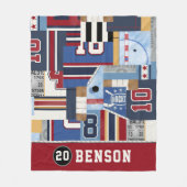 Aangepaste oudetimatie IJshockey Shirt Puck Throw Fleece Deken (Voorkant)