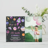 Aangepaste Outer Space Party Uitnodigen Kaart (Staand voorkant)