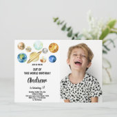 Aangepaste Outer Space Party Uitnodigen Kaart (Staand voorkant)