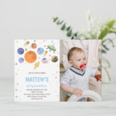 Aangepaste Outer Space Party Uitnodigen Kaart (Staand voorkant)