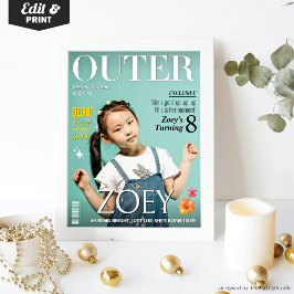 Aangepaste OUTER-tijdschriftcover voor tienermeisj Poster
