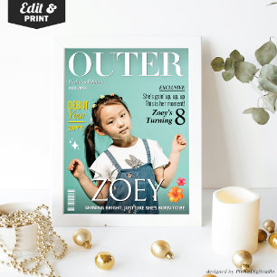 Aangepaste OUTER-tijdschriftcover voor tienermeisj Poster