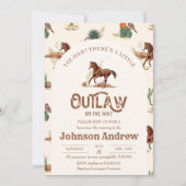 Aangepaste Outlaw Cowboy Baby shower Uitnodiging (Voorkant)