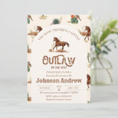 Aangepaste Outlaw Cowboy Baby shower Uitnodiging (Staand voorkant)