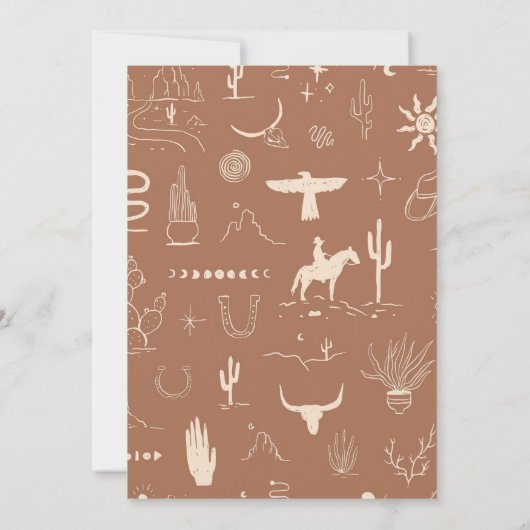 Aangepaste Outlaw Cowboy Baby shower Uitnodiging (Achterkant)