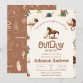 Aangepaste Outlaw Cowboy Baby shower Uitnodiging (Voorkant / Achterkant)