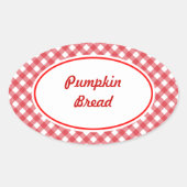 Aangepaste Oval Gingham Keuken Bakken Stickers (Voorkant)