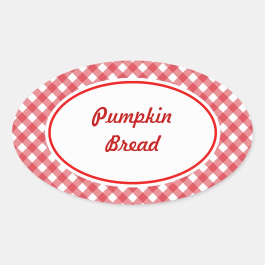 Aangepaste Oval Gingham Keuken Bakken Stickers (Voorkant)