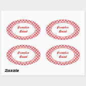 Aangepaste Oval Gingham Keuken Bakken Stickers (Vel)