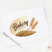Aangepaste ovale bakkerij label bewerkbare Sticker (Envelop)