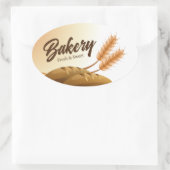 Aangepaste ovale bakkerij label bewerkbare Sticker (Tas)