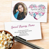 Aangepaste ovale foto Kleurrijke Tree Heart Art Visitekaartje