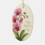 Aangepaste ovale keramische ornament met orchidee (Rechts)