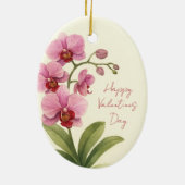 Aangepaste ovale keramische ornament met orchidee (Achterkant)