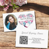 Aangepaste ovale Photo Tree Heart Art & QR-code Visitekaartje